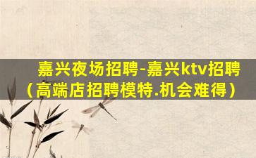 嘉兴夜场招聘-嘉兴ktv招聘（高端店招聘模特.机会难得）